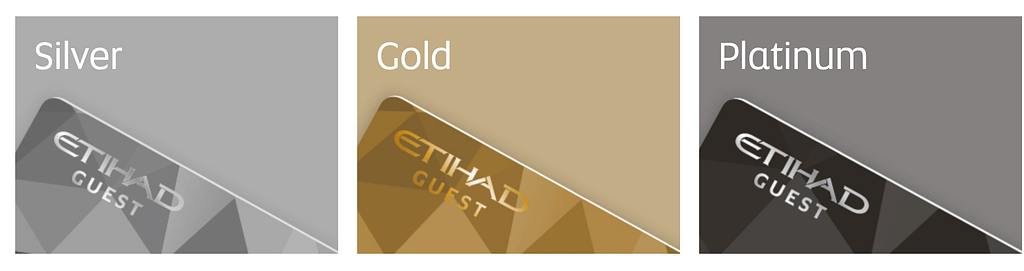 Etihad Guest Silver, Gold and Platinum Tier status