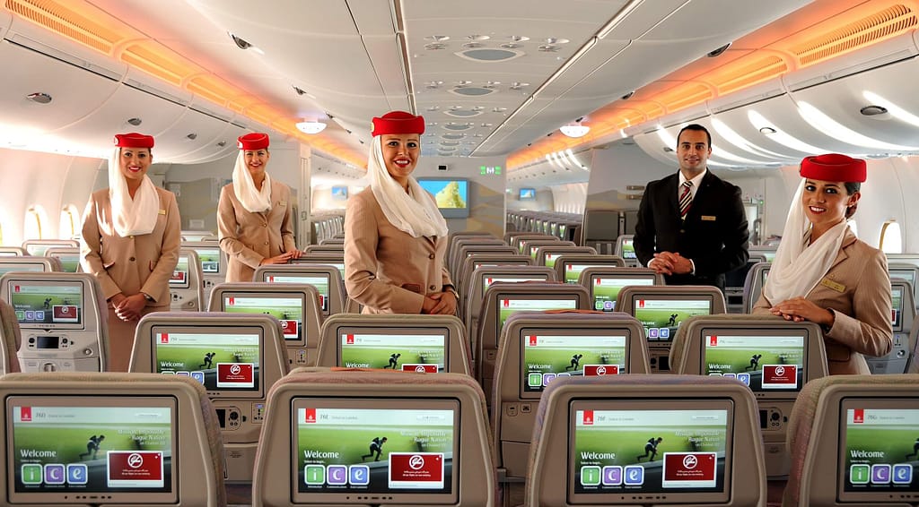 Emirates A380 Economy cabin