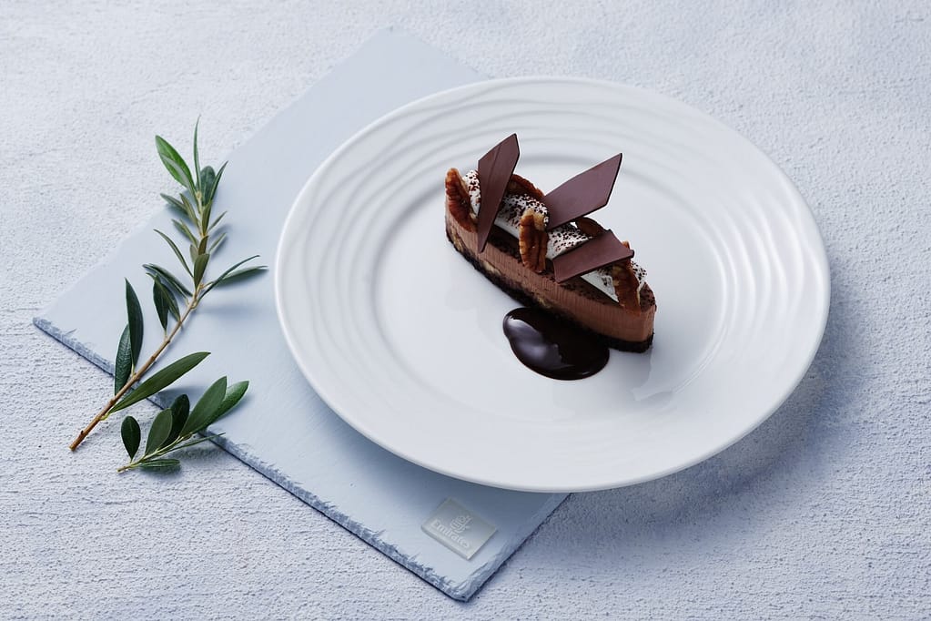 Emirates vegan chocolate pecan cake - First Class