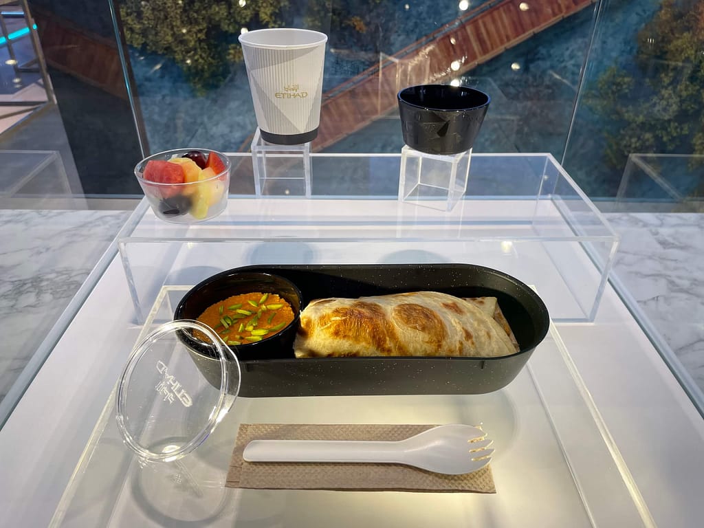 Etihad closed loop economy dining second meal service