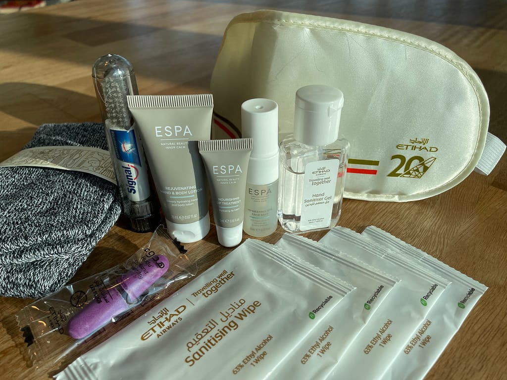 Etihad Airways Limited Edition 20th Anniversary Amenity Kit Contents