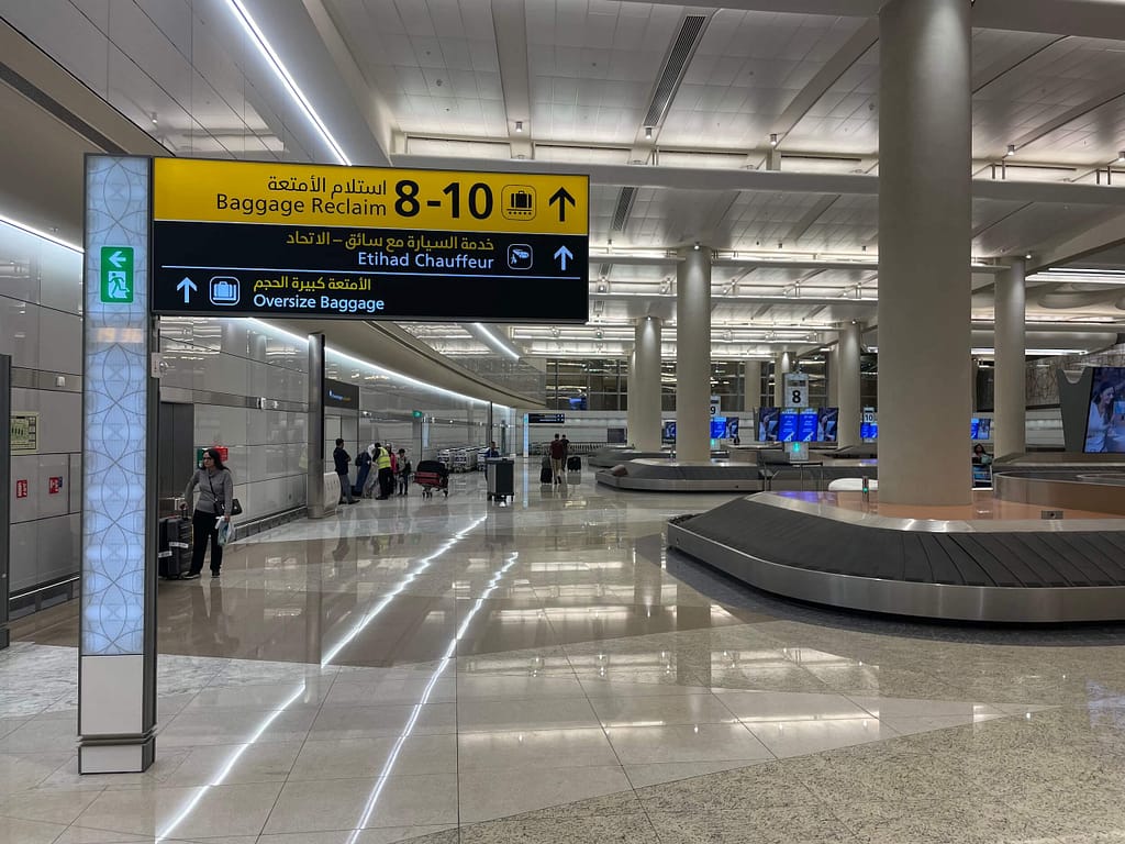 Signage for Etihad Chauffeur at belt 10