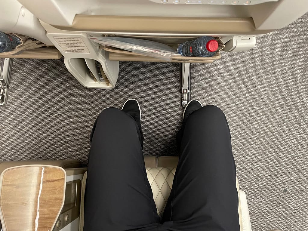 Extra legroom in Premium Economy on the Emirates A380