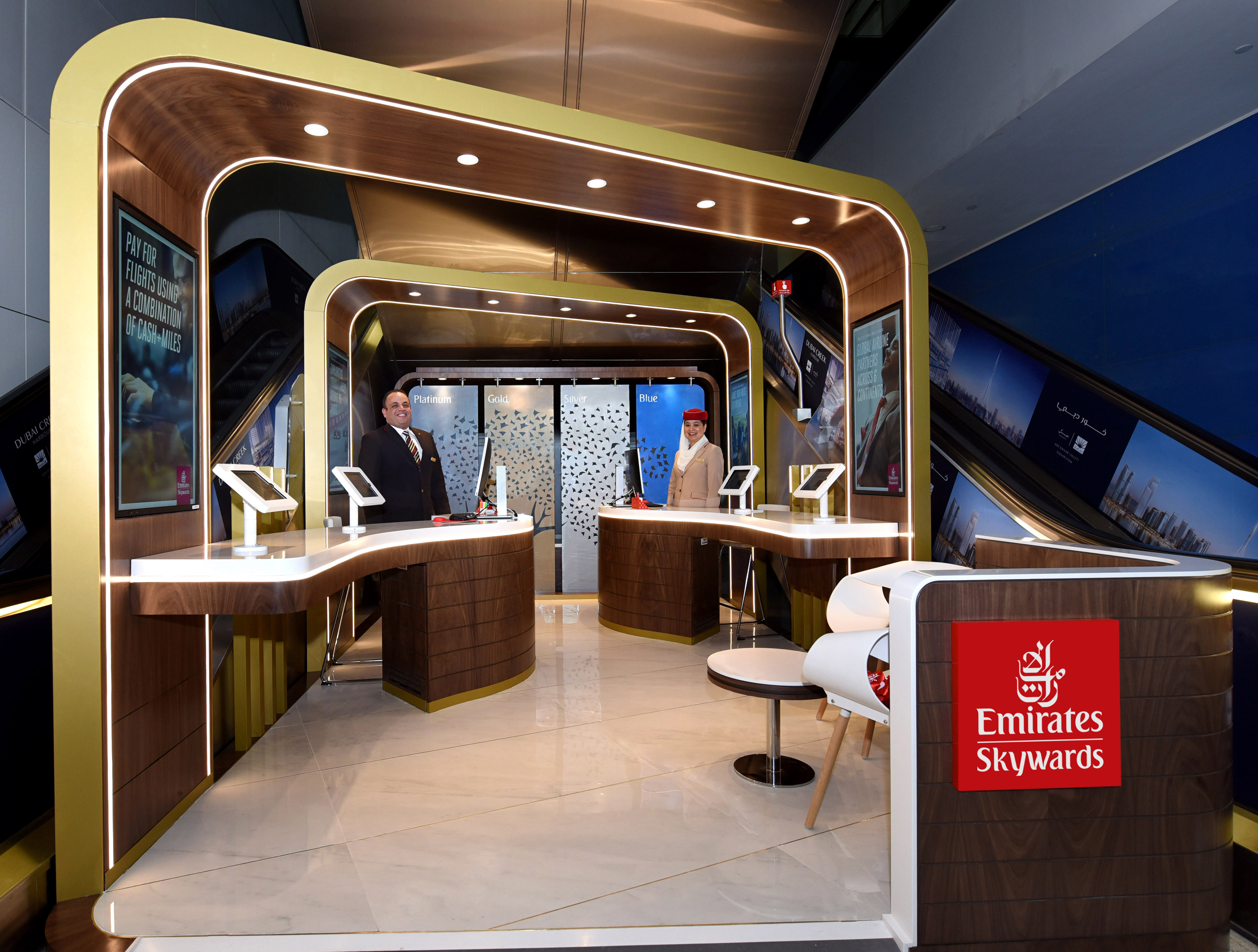 Emirates Skywards' new customer help point at Dubai airport