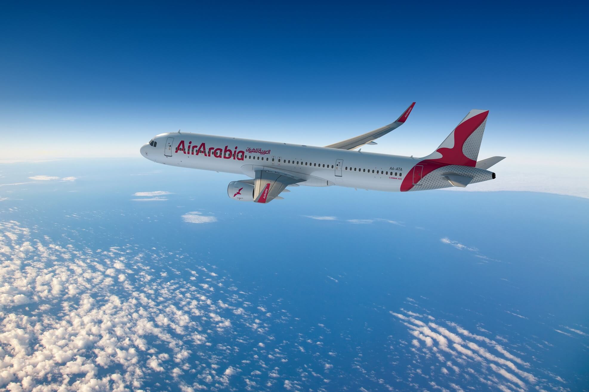 Air Arabia flying over the Gulf