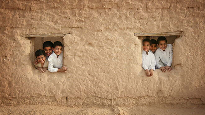 Smiling children in Saudi Arabia