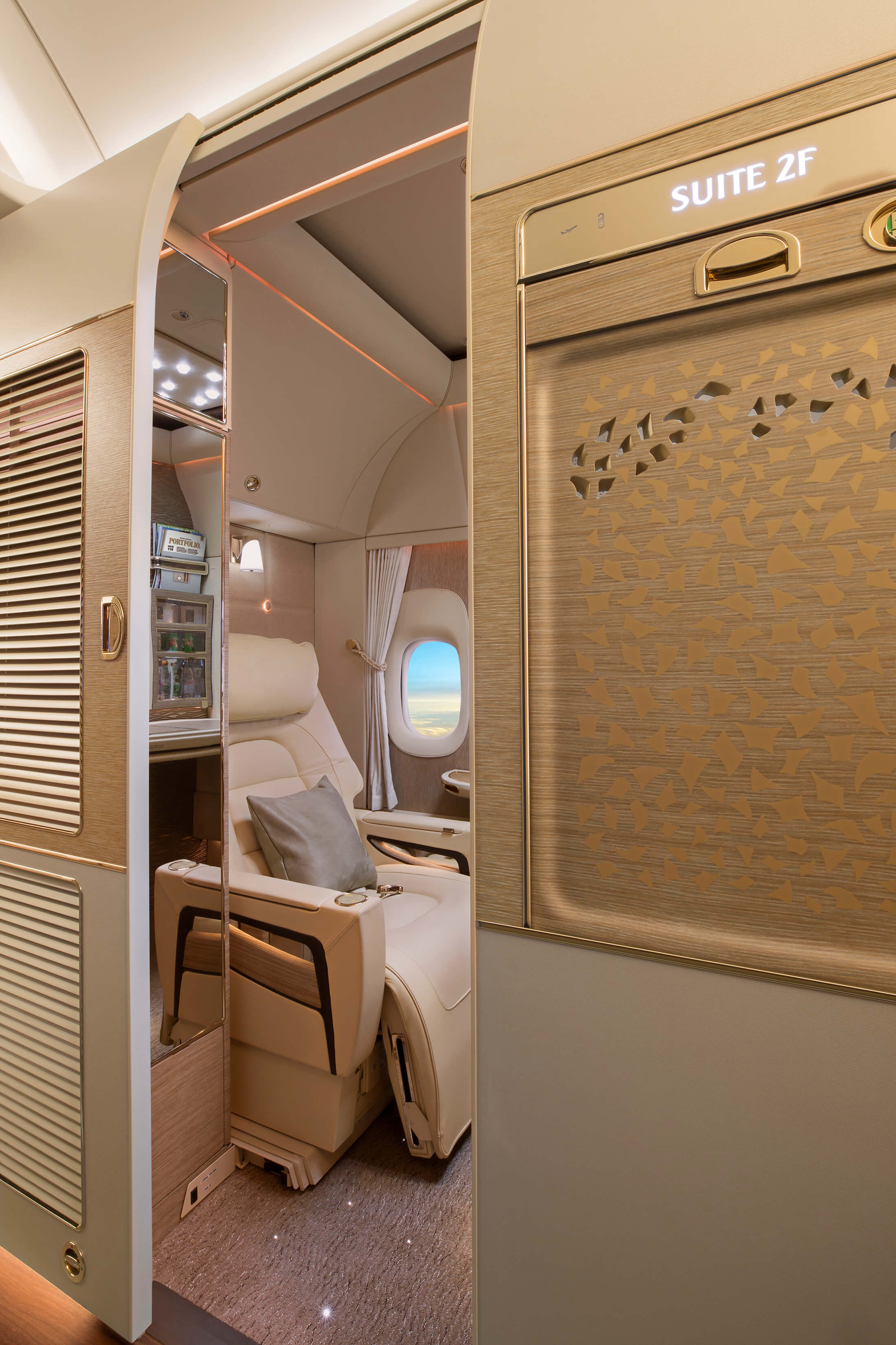 Emirates First Class fully flat bed