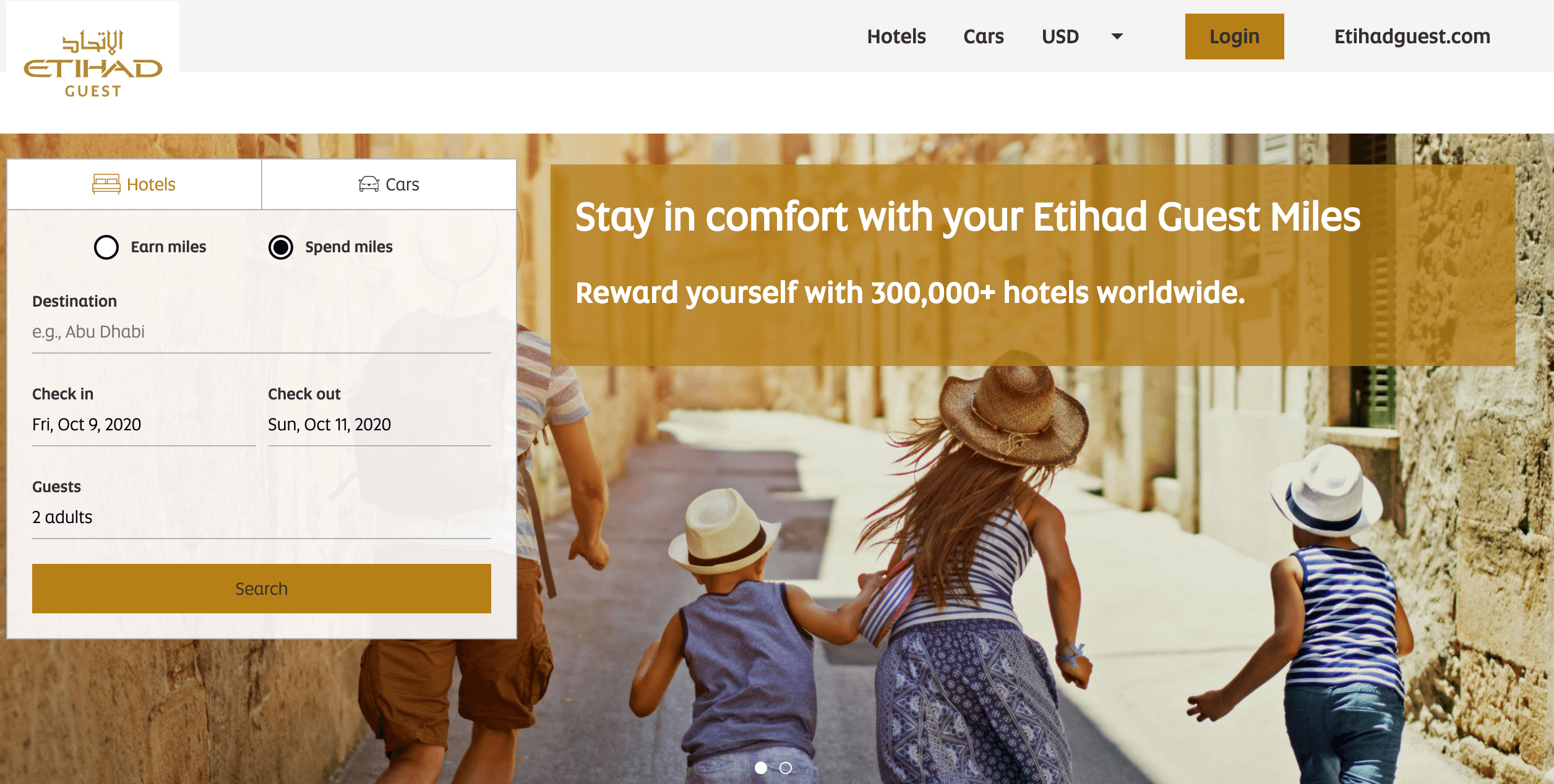 Booking hotels using Etihad Guest Miles
