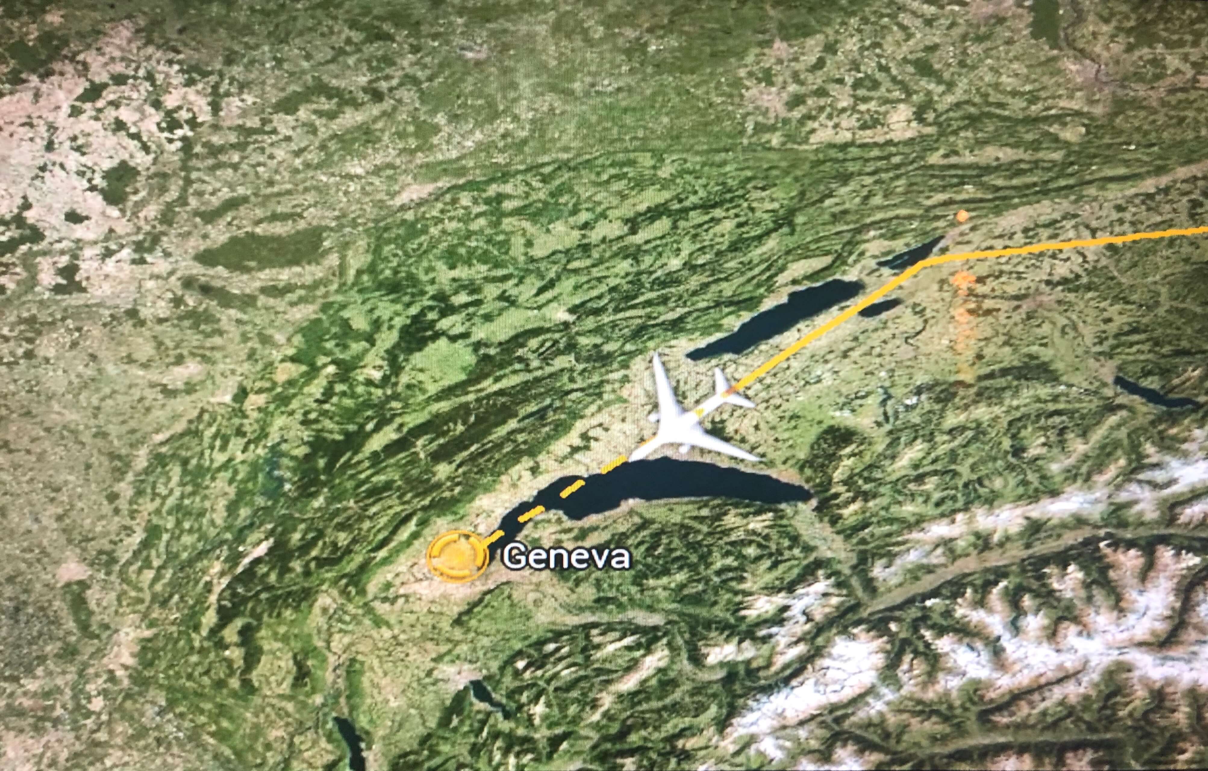 Etihad 787 moving map en route from Abu Dhabi to Geneva