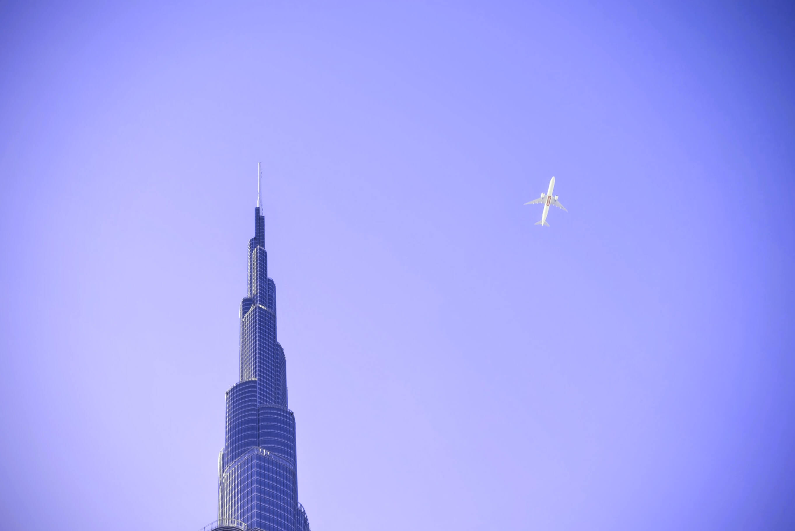 Emirates 777 over the Burj Khalifa Dubai