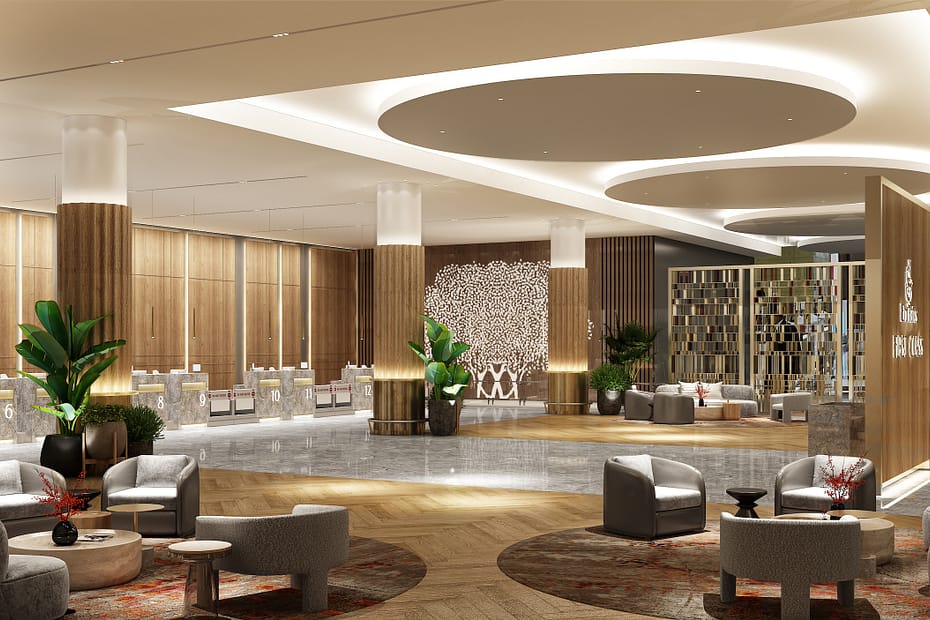 Emirates' new First Class Check In Area in Terminal 3 Dubai International (DXB)
