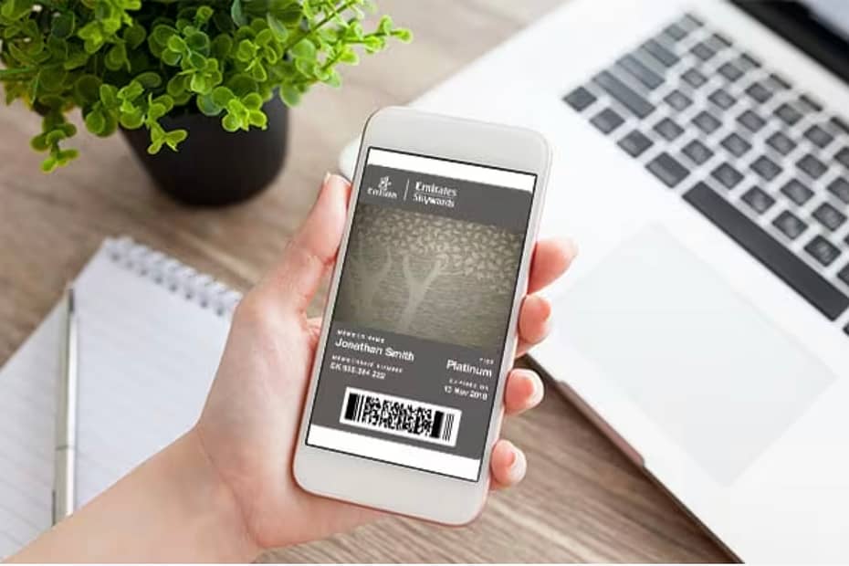 Emirates Skywards Platinum Tier status digital card